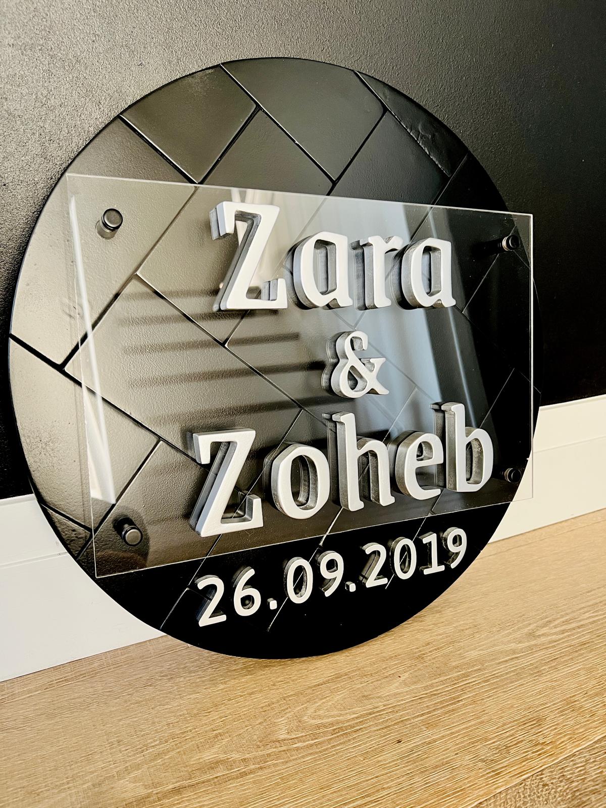 Round Name Sign