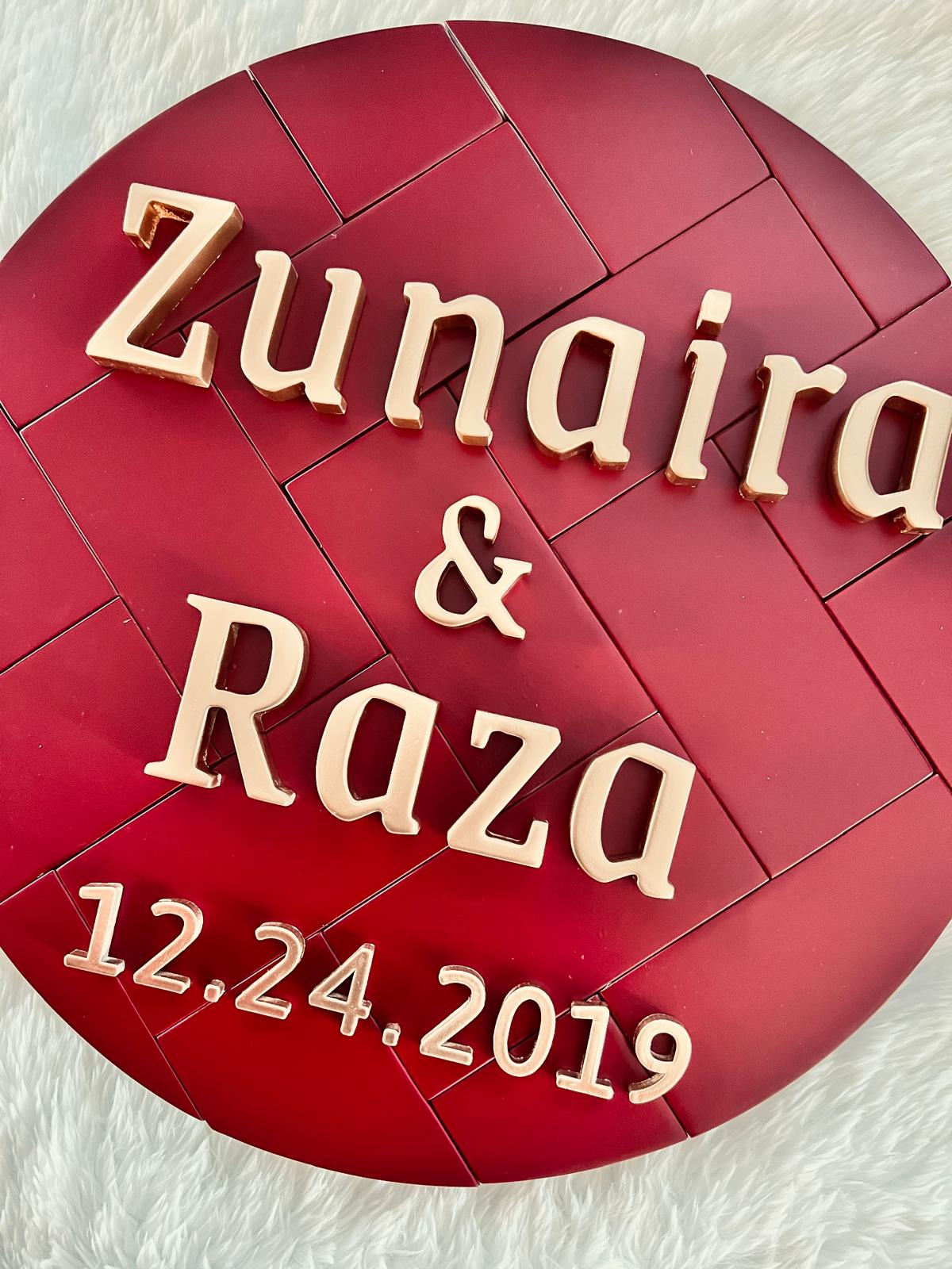 Round Name Sign