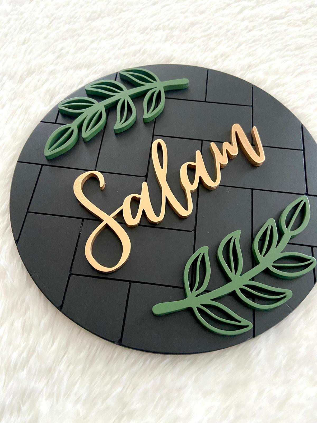 Round Salam Sign