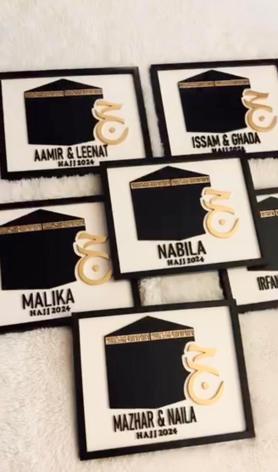 Personalized Hajj Name Frame – Kaaba Design